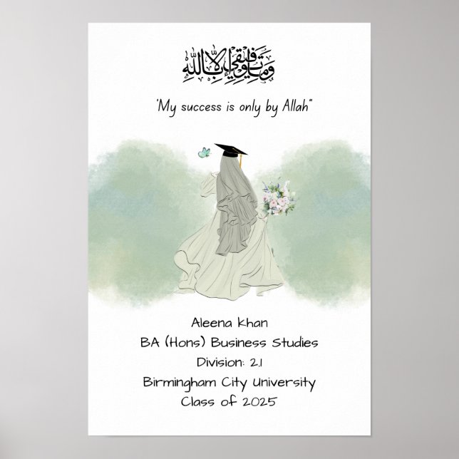 Islamic studenten Degree-certifikat Poster (Framsidan)
