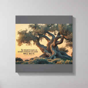 Islamic Wall Art - Olive Träd med Quran Verse Canvastryck