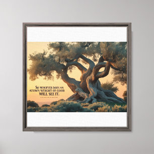 Islamic Wall Art - Olive Träd med Quran Verse . Canvastryck