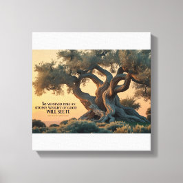 Islamic Wall Art – Olive Tree with Quran Verse . Canvastryck