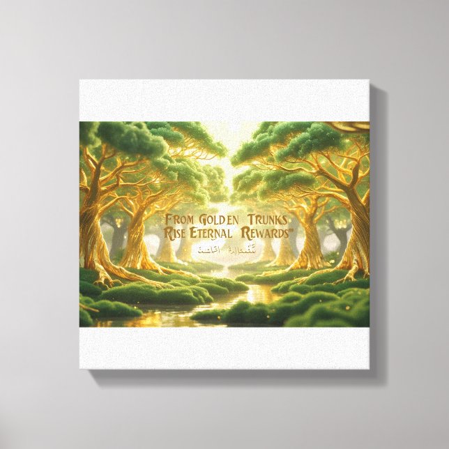 Islamic Wall Decor- Religious Trees Of Jannah Canvastryck (Framsida)