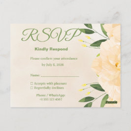 Islamic Wedding RSVP Card | Matching Nikah Invitat Vykort