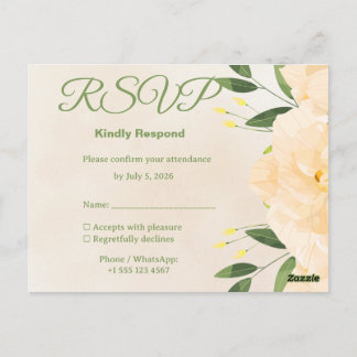 Islamic Wedding RSVP Card | Matching Nikah Invitat Vykort