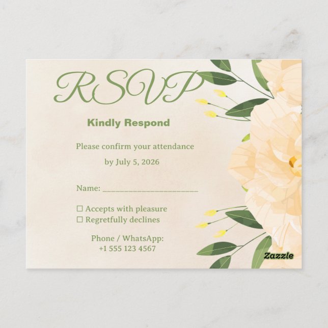 Islamic Wedding RSVP Card | Matching Nikah Invitat Vykort (Baksida)