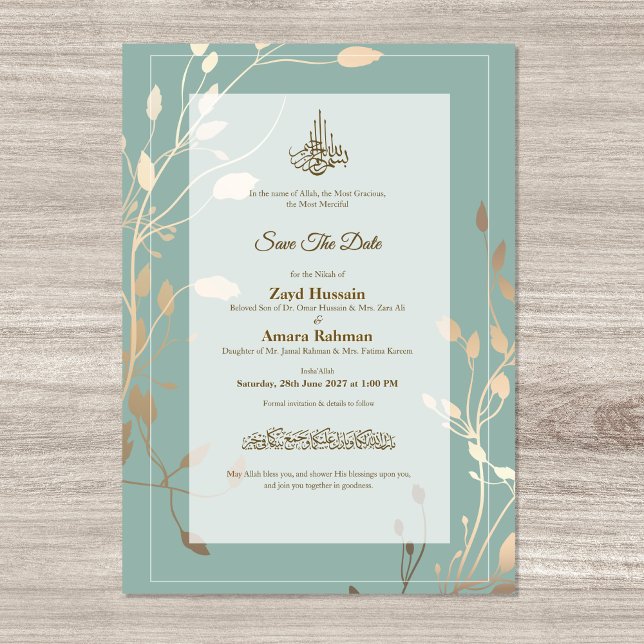 Islamic Wedding | Sage Green & Gold Spara Datumet (Skapare uppladdad)