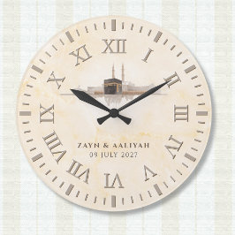 Islamic Wedding | Soft Stone & Watercolor Kaaba Stor Klocka