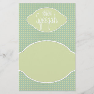 Islamisk Aqeeqah Aqiqah mjuk grön vintage Brevpapper