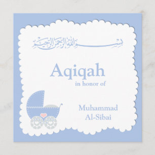 Islamisk aqiqa baby inbjudan bismillah muslim