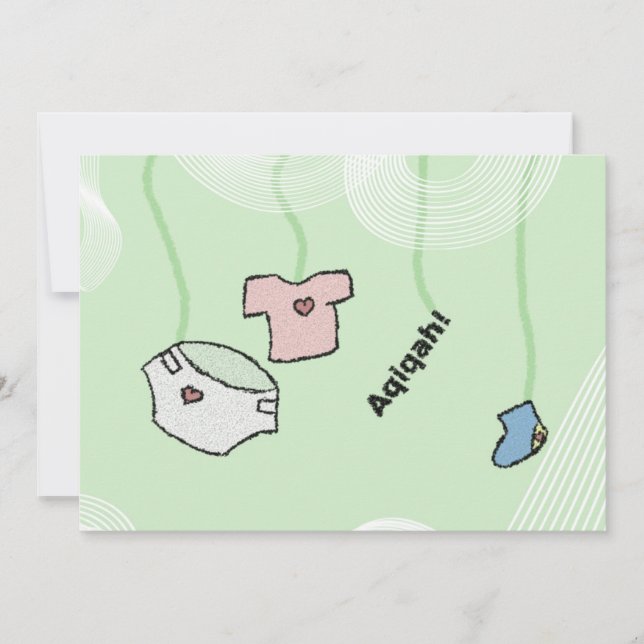Islamisk Aqiqa-inbjudan - baby firande Inbjudningar (Framsida)