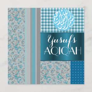 Islamisk aqiqah för Muslimpojkeblått Inbjudningar