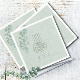 Islamisk Bismillah Eucalyptus Chic Modern Bröllop Pappersservett