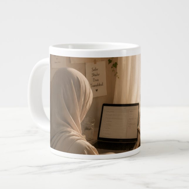 Islamisk Deen & Dunya Spiral mugg Jumbo Mugg (Framsida vänster)