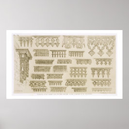 Islamisk design för kornice, balkong och mashrabiy poster