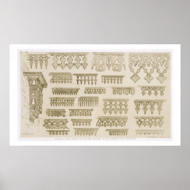 Islamisk design för kornice, balkong och mashrabiy poster (Framsidan)