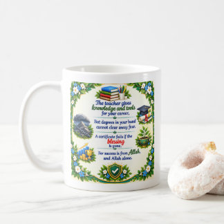 Islamisk dikt lärare & framgångs blomsterkrans kaffemugg
