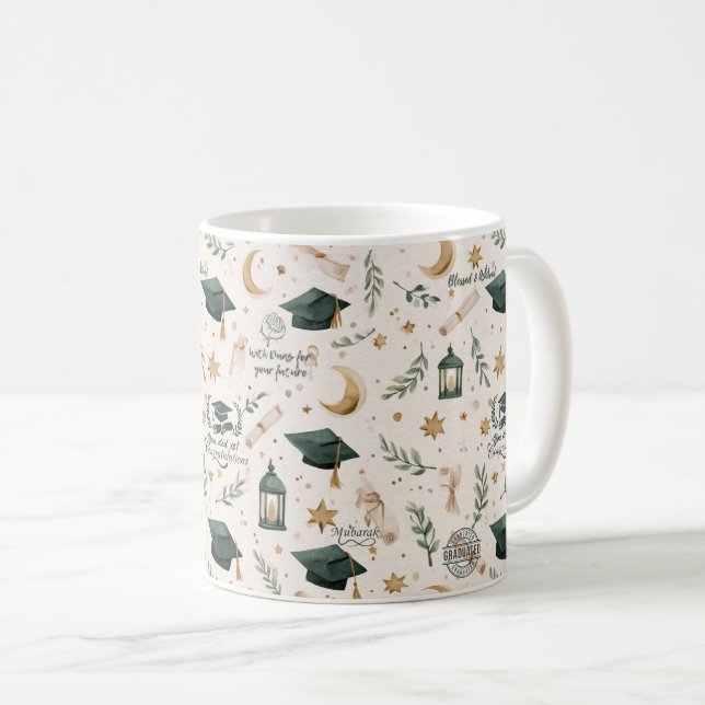 Islamisk examensmugg Tro Framgång Dua Kaffemugg (Framsida höger)