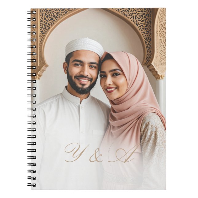Islamisk fotoplanner elegant bröllop anteckningsbok (Framsidan)
