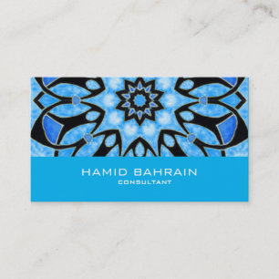 Islamisk geometrisk design för blått visitkort