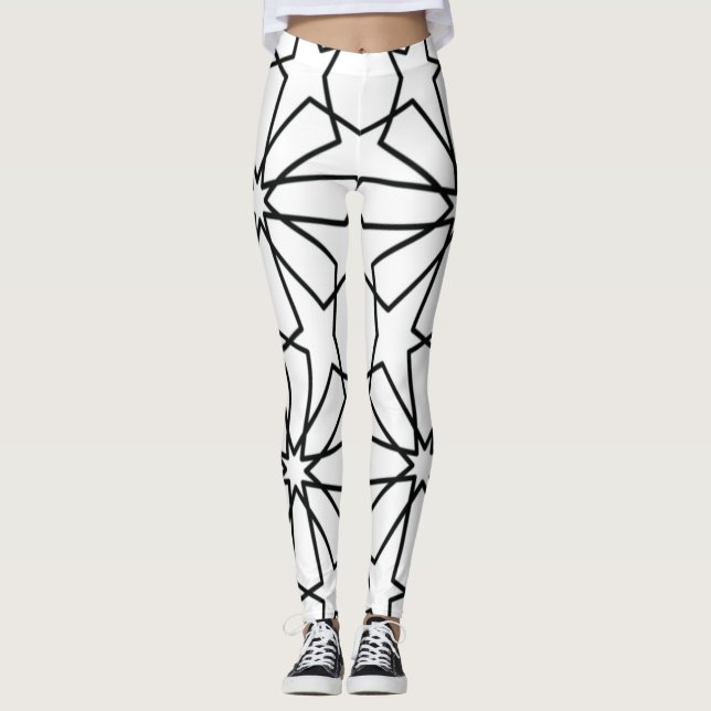 Islamisk geometrisk Mönster arabisk design Leggings (Framsida)