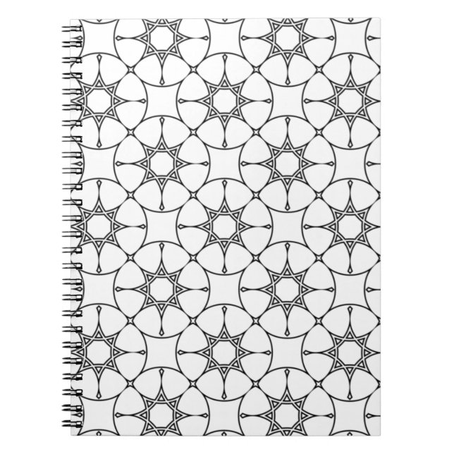 Islamisk geometrisk Mönster Arabiska designutfall Anteckningsbok (Framsidan)
