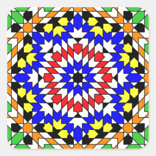 Islamisk geometrisk mönster-dekalk fyrkantigt klistermärke