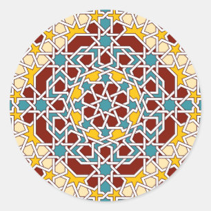 Islamisk geometrisk mönster-dekalk runt klistermärke