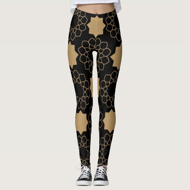 Islamisk geometrisk Mönster Design Turkiska Leggings (Framsida)