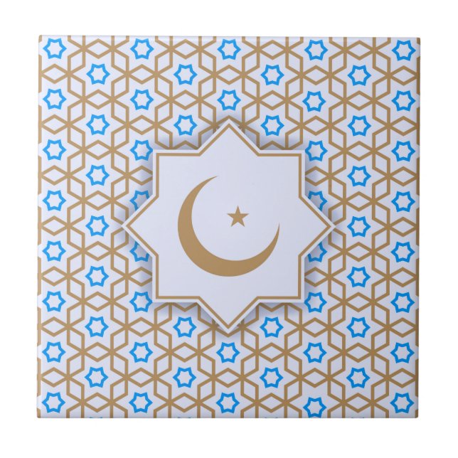 islamisk geometrisk mönster kakelplatta (Framsidan)