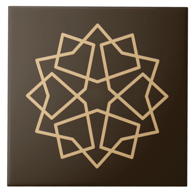 Islamisk geometrisk mönster kakelplatta (Framsidan)