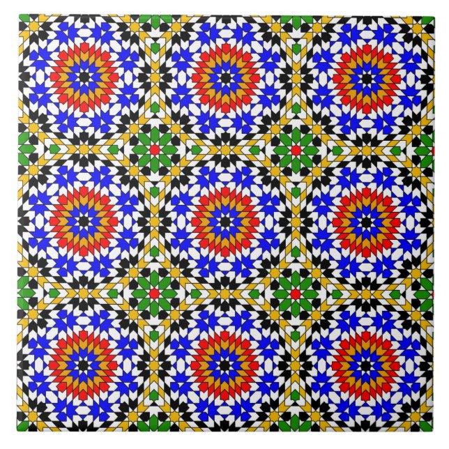 Islamisk geometrisk mönster kakelplatta (Framsidan)