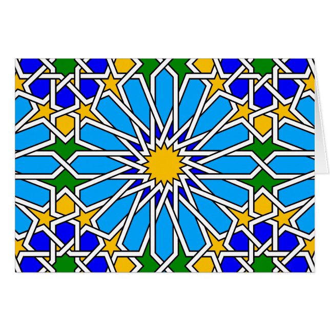 Islamisk geometrisk mönster-kort hälsningskort (Framsidan Horizontal)
