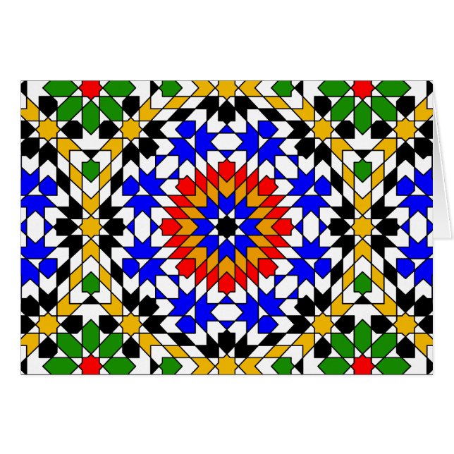 Islamisk geometrisk mönster-kort hälsningskort (Framsidan Horizontal)