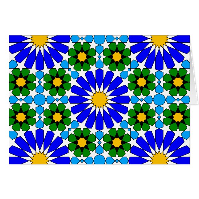 Islamisk geometrisk mönster-kort hälsningskort (Framsidan Horizontal)