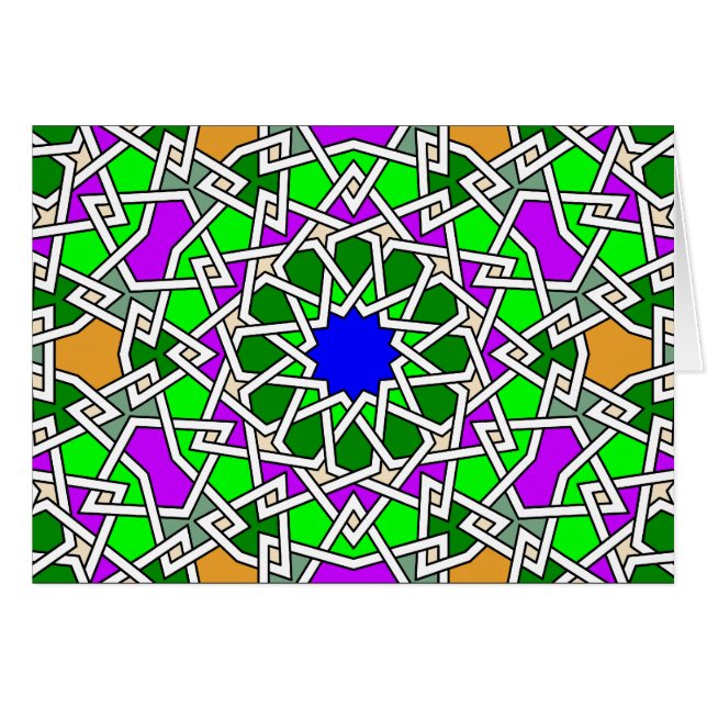 Islamisk geometrisk mönster-kort hälsningskort (Framsidan Horizontal)