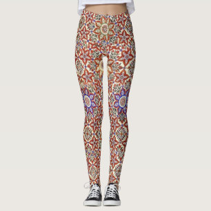 Islamisk geometrisk utformning och Blommigt Leggings