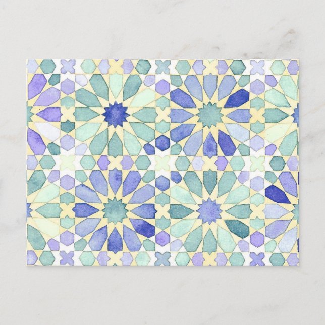 Islamisk geometrivykort "för söt Tranquility" Vykort (Framsida)
