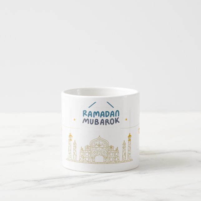 Islamisk halvmåne Ramadan Kareem typografisk konst Espressomugg (Framsidan)