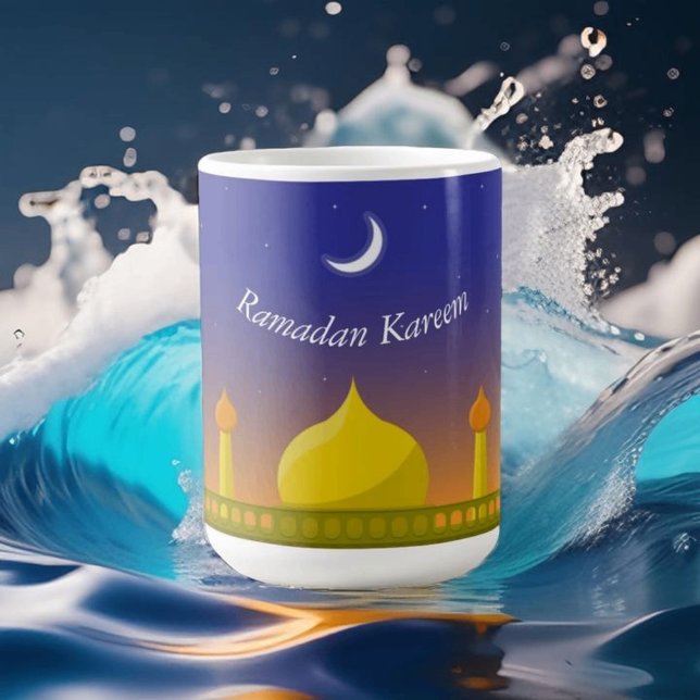 Islamisk halvmåne Ramadan Kareem Typografisk konst Kaffemugg (Skapare uppladdad)