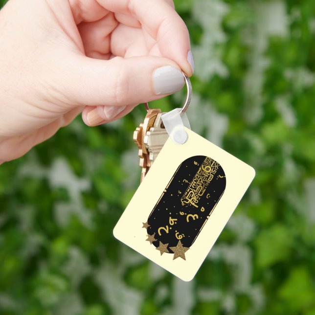 Islamisk konst Guld Måne Analog Klocka Nyckelring (Hand)