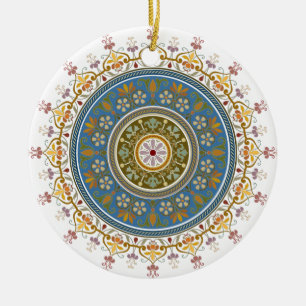Islamisk mönsterdesign för vintage julgransprydnad keramik