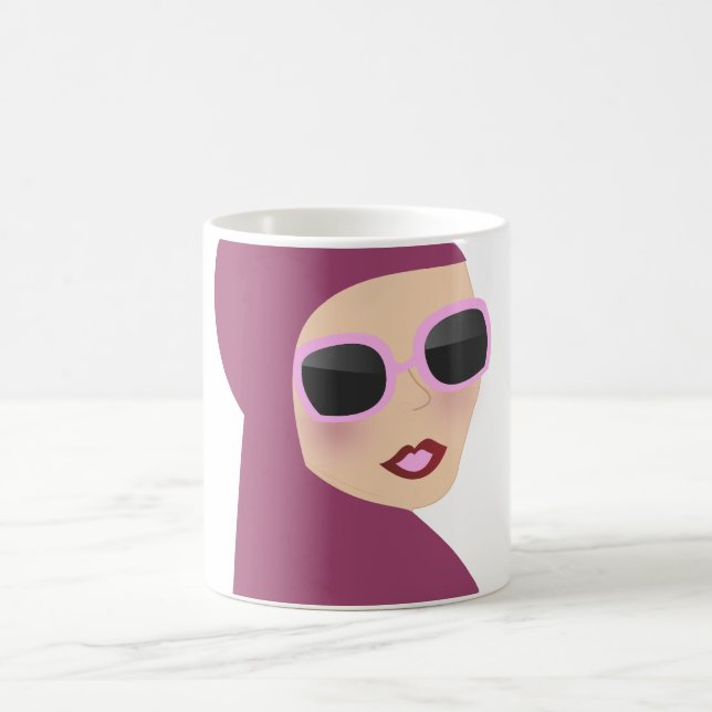 Islamisk stil för dam för scarfmuslimahijab kaffemugg (Center)