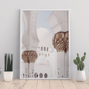 Islamisk vit- och Ro-Guld-moskéarkitekt Poster