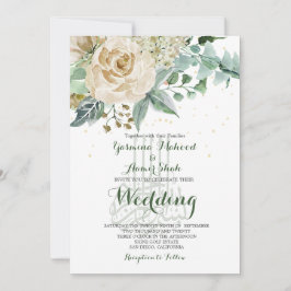 Islamiska Bröllop Bismillah Elegant Blommigt Ro Inbjudningar