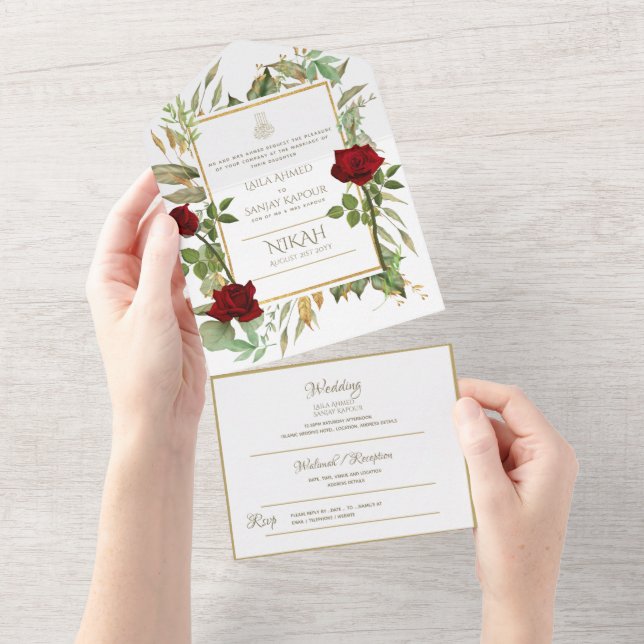 Islamiska BRÖLLOP NIKAH WALLIMAH Flowers alla i et (Avrivbar del)