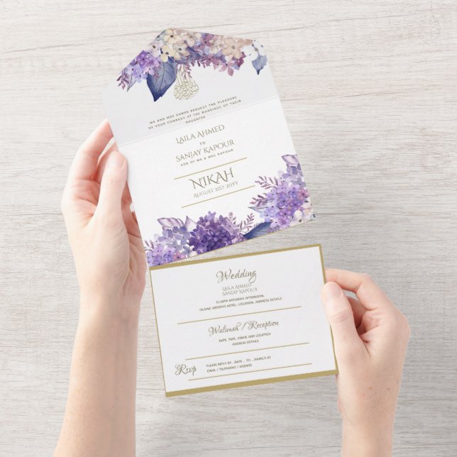 Islamiska BRÖLLOP NIKAH WALLIMAH Guld Blommigt (Avrivbar del)