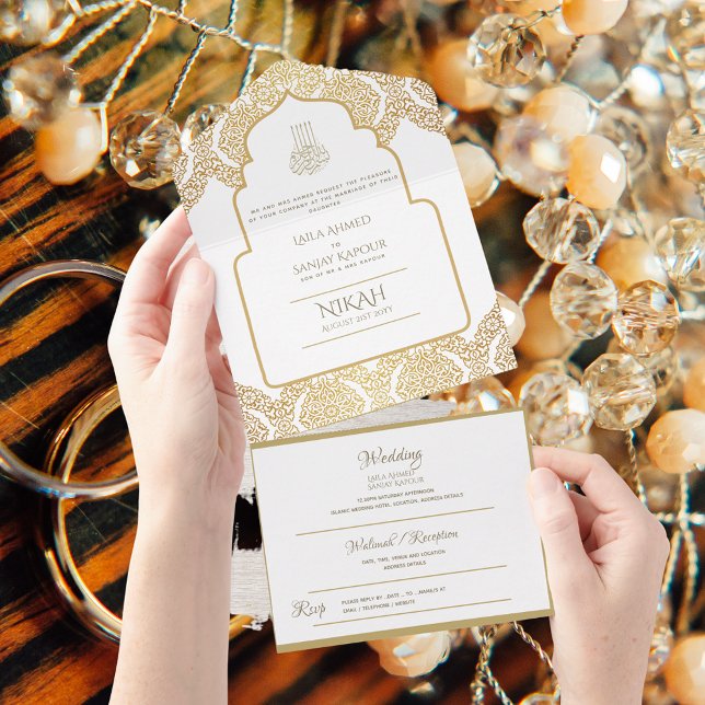 Islamiska BRÖLLOP NIKAH WALLIMAH Guld Ornate (Skapare uppladdad)
