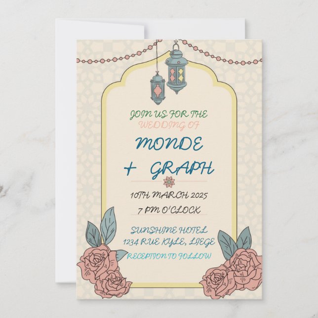 Islamiska bröllopsinbjudningar Art Inbjudningar (Framsida)