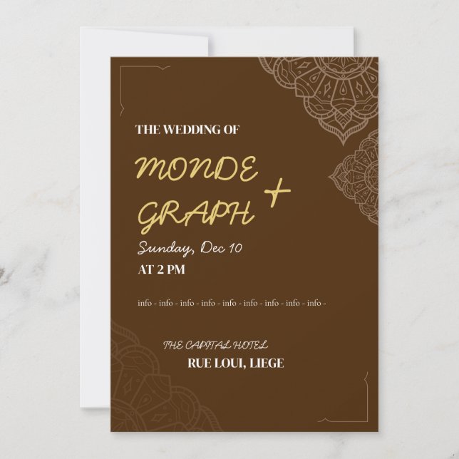 Islamiska bröllopsinbjudningar Art Inbjudningar (Framsida)