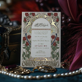 Islamiska Burgundy Bröllop Art nouveau Mucha