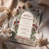 Islamiska Burgundy Bröllop Art nouveau Mucha